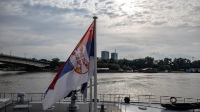 serbian flag on ship